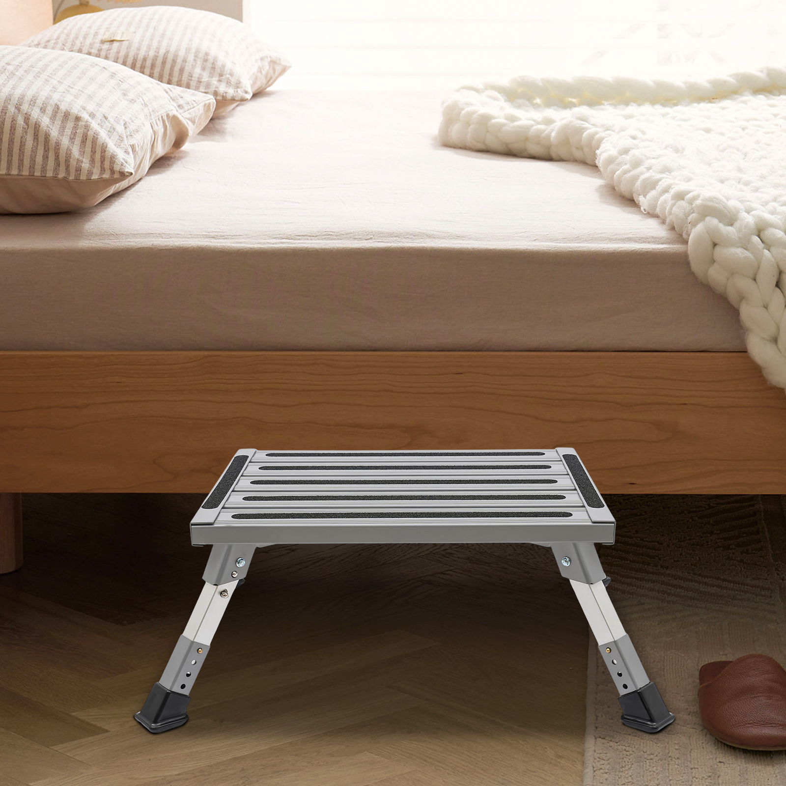 CNCEST Folding Step Ladder Folding One Step Stool Solid Handy Stool