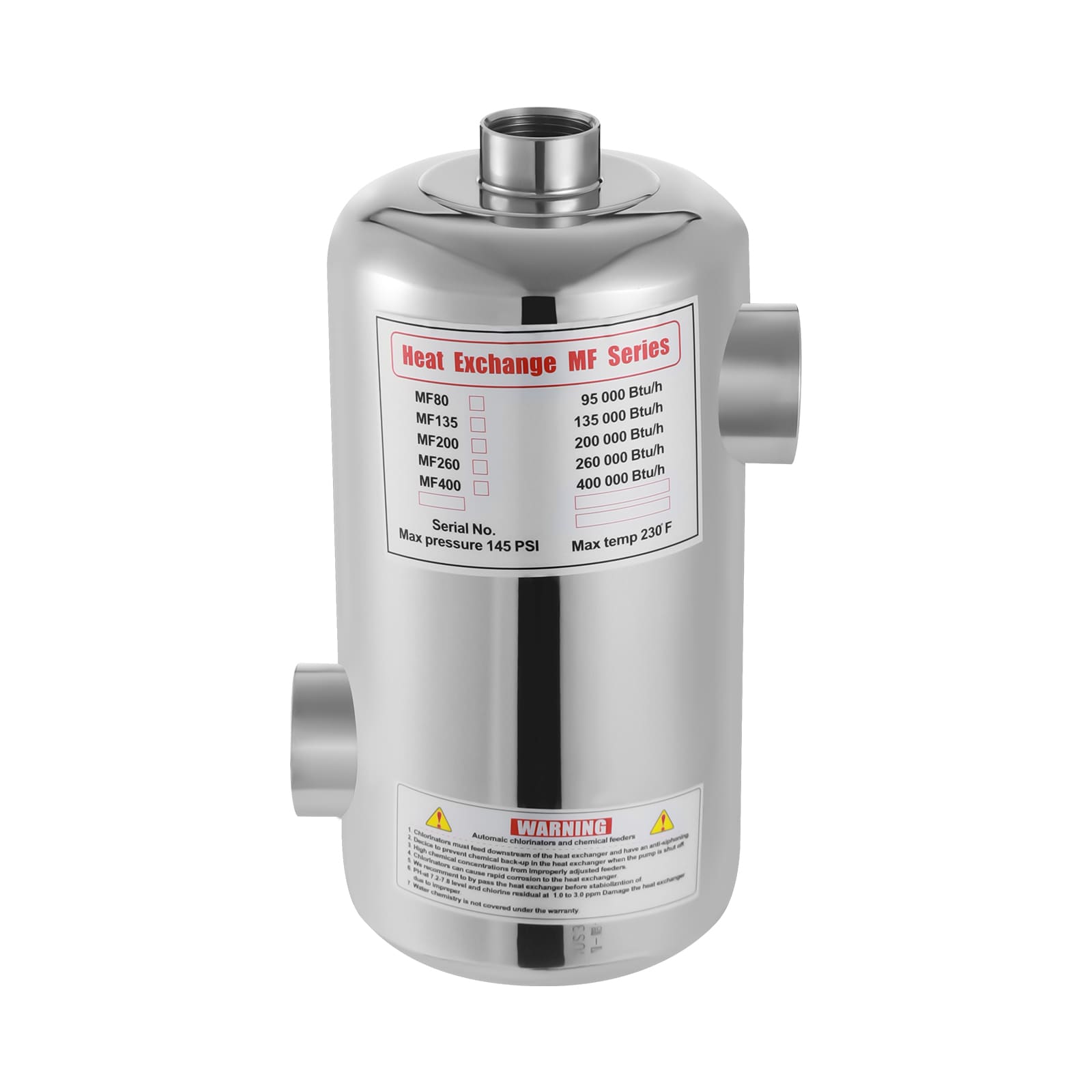 Pool heat exchanger, 28kW stainless steel pool heat exchanger, for pools, spas, hot tub heating, radiant heating, solar hot water, etc Pool heat exchanger, 28kW stainless steel pool heat exchanger, for pools, spas, hot tub heating, radiant heating, solar hot water, etc