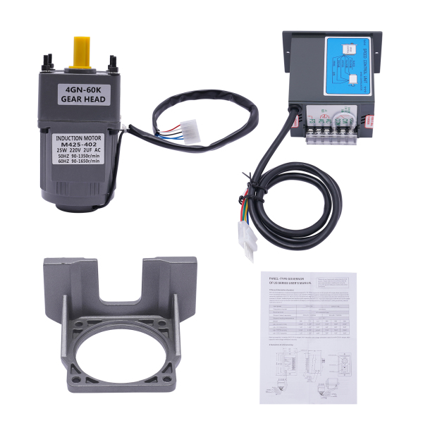 25W Gear Speed Motor AC Gear Motor with Controller 220V 60K Used In Packaging Machine Tools Transportation Equipment Textile Machinery