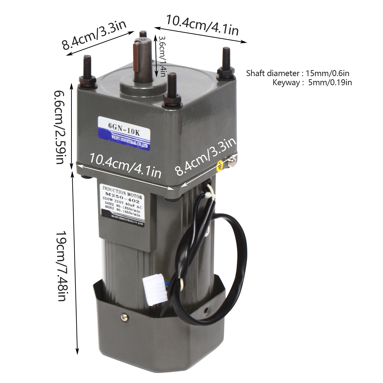 135rpm 220V AC Motor Mini Gearbox Electric Motor High Torque 220V Geared Motor Reduction Motor Reversible