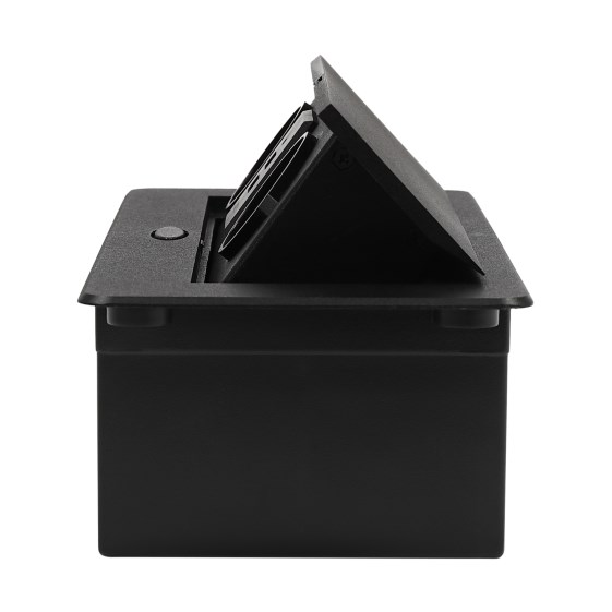 Pop-up socket with 2 USB, foldable, for kitchen/desk/workbench, black Pop-up socket with 2 USB, foldable, for kitchen/desk/workbench, black