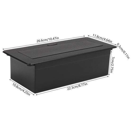 Pop-up socket with 2 USB, foldable, for kitchen/desk/workbench, black Pop-up socket with 2 USB, foldable, for kitchen/desk/workbench, black