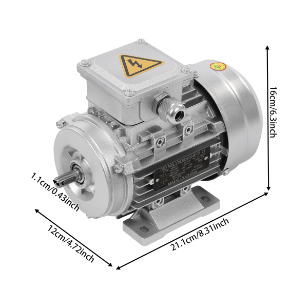 MS6334-0.37KW  B3 230/400V High Speed Motor, Three-phase Asynchronous Motor For Machinery and Equipment, S1 Motor