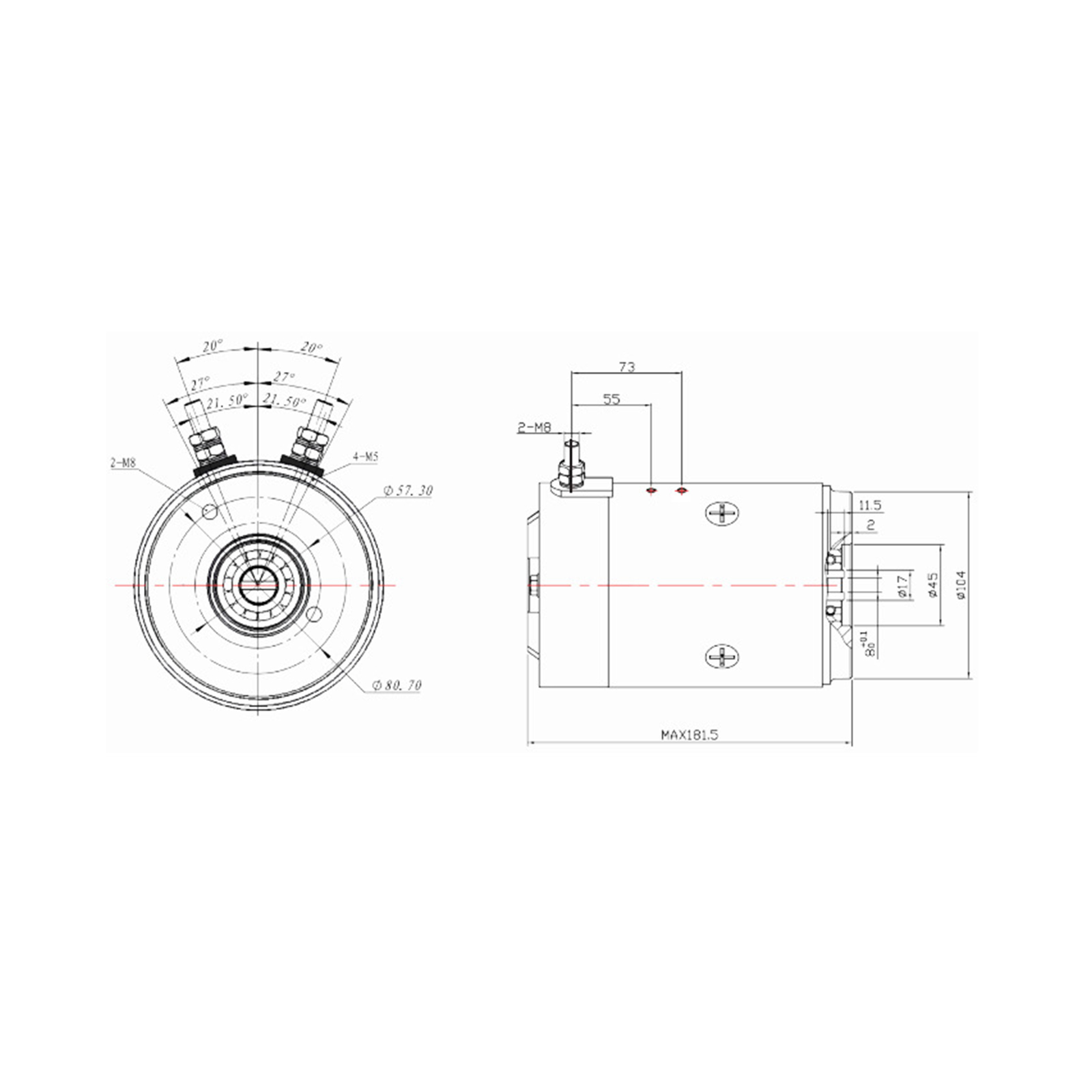 DC motor forklift motor 2.2KW-24V DC-Motor mit hoher Leistung, DC motor forklift motor 2.2KW-24V DC-Motor mit hoher Leistung,