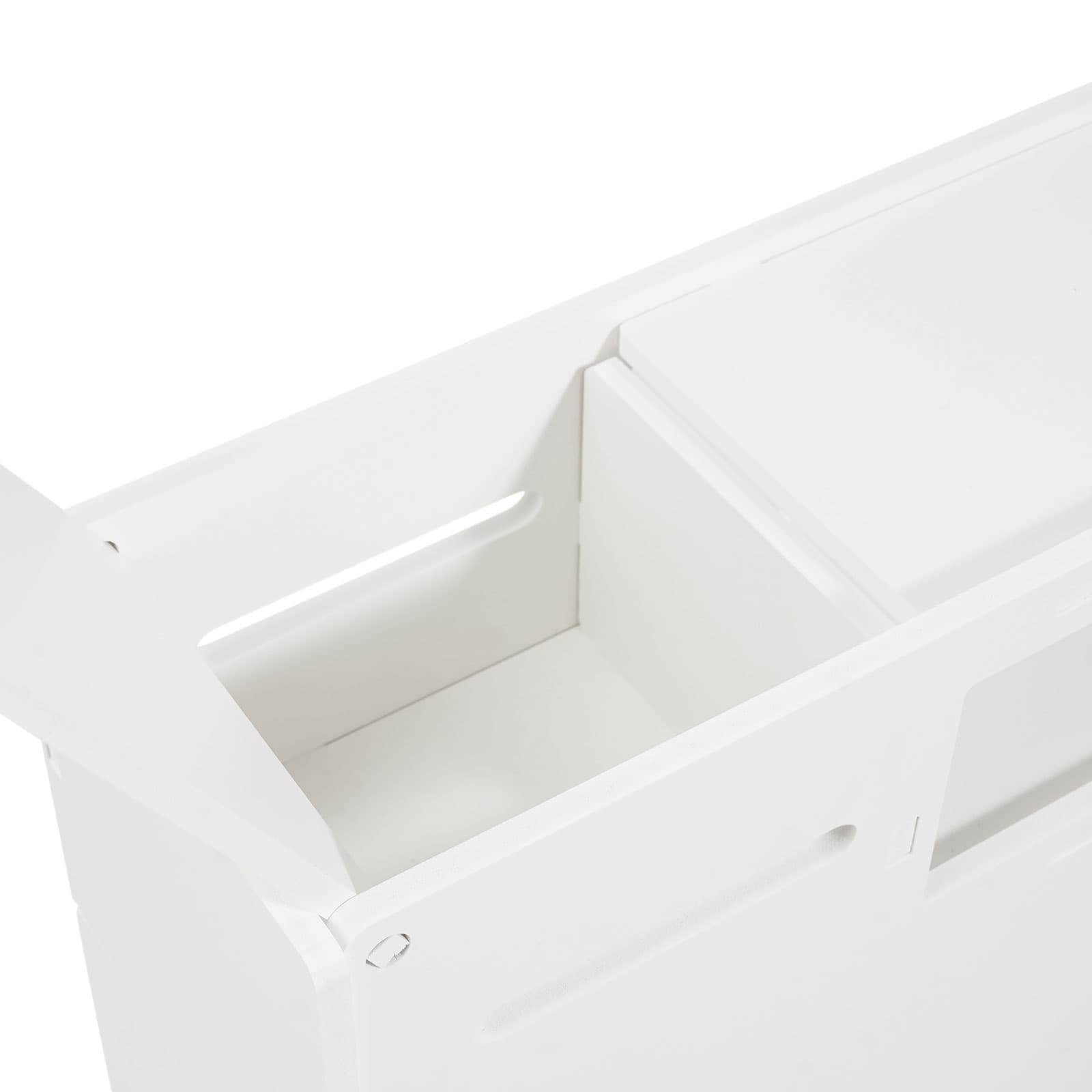 Toilet side cabinet-white BG231 medium,Bathroom Cabinet, Narrow Bathroom Shelf, Rolling Container 