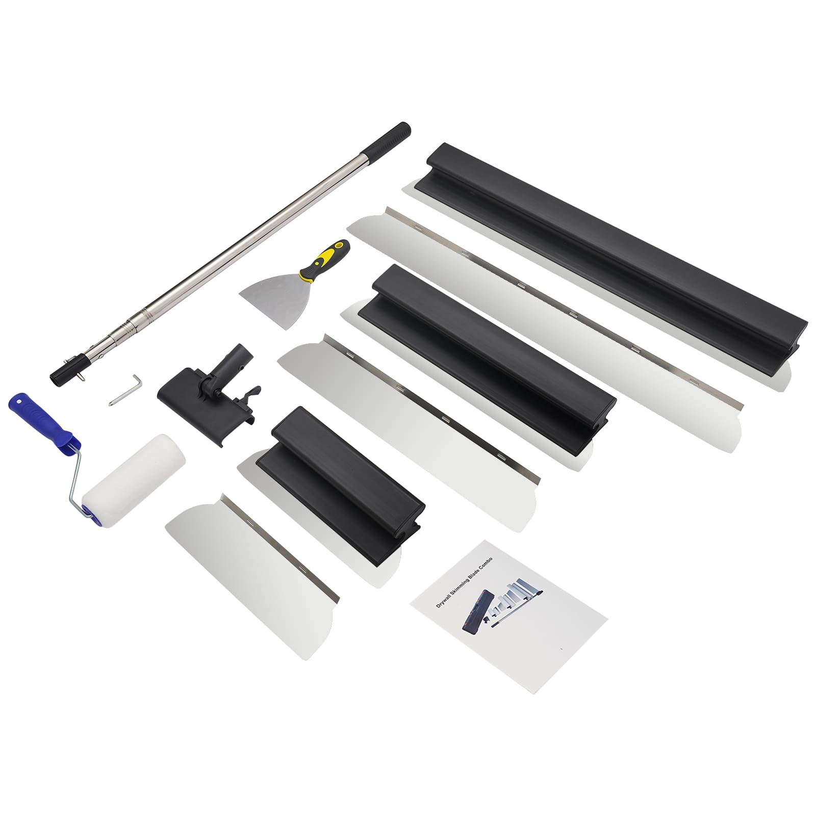 Drywall skimming tool set, Drywall tools, Drywall scraping blades with extension handle (30/50/80CM)