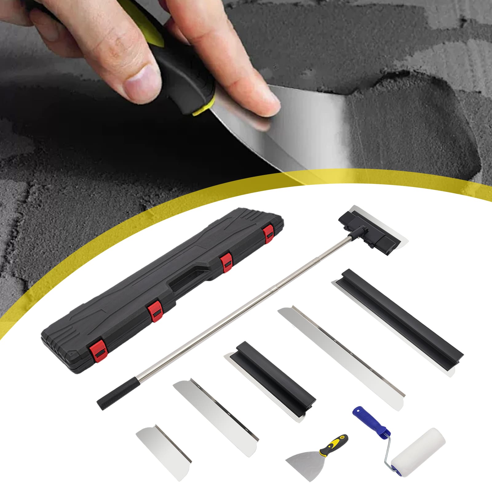Drywall skimming tool set, Drywall tools, Drywall scraping blades with extension handle (30/50/80CM) Drywall skimming tool set, Drywall tools, Drywall scraping blades with extension handle (30/50/80CM)
