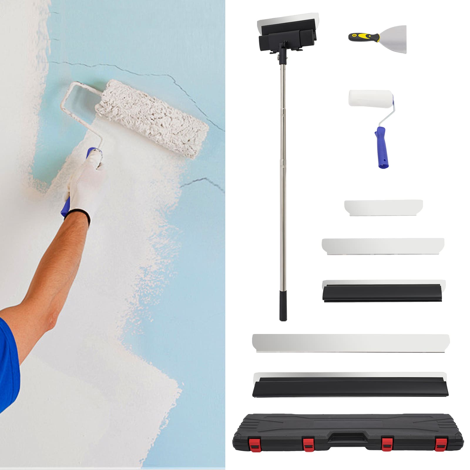 Drywall skimming tool set, Drywall tools, Drywall scraping blades with extension handle (30/50/80CM) Drywall skimming tool set, Drywall tools, Drywall scraping blades with extension handle (30/50/80CM)