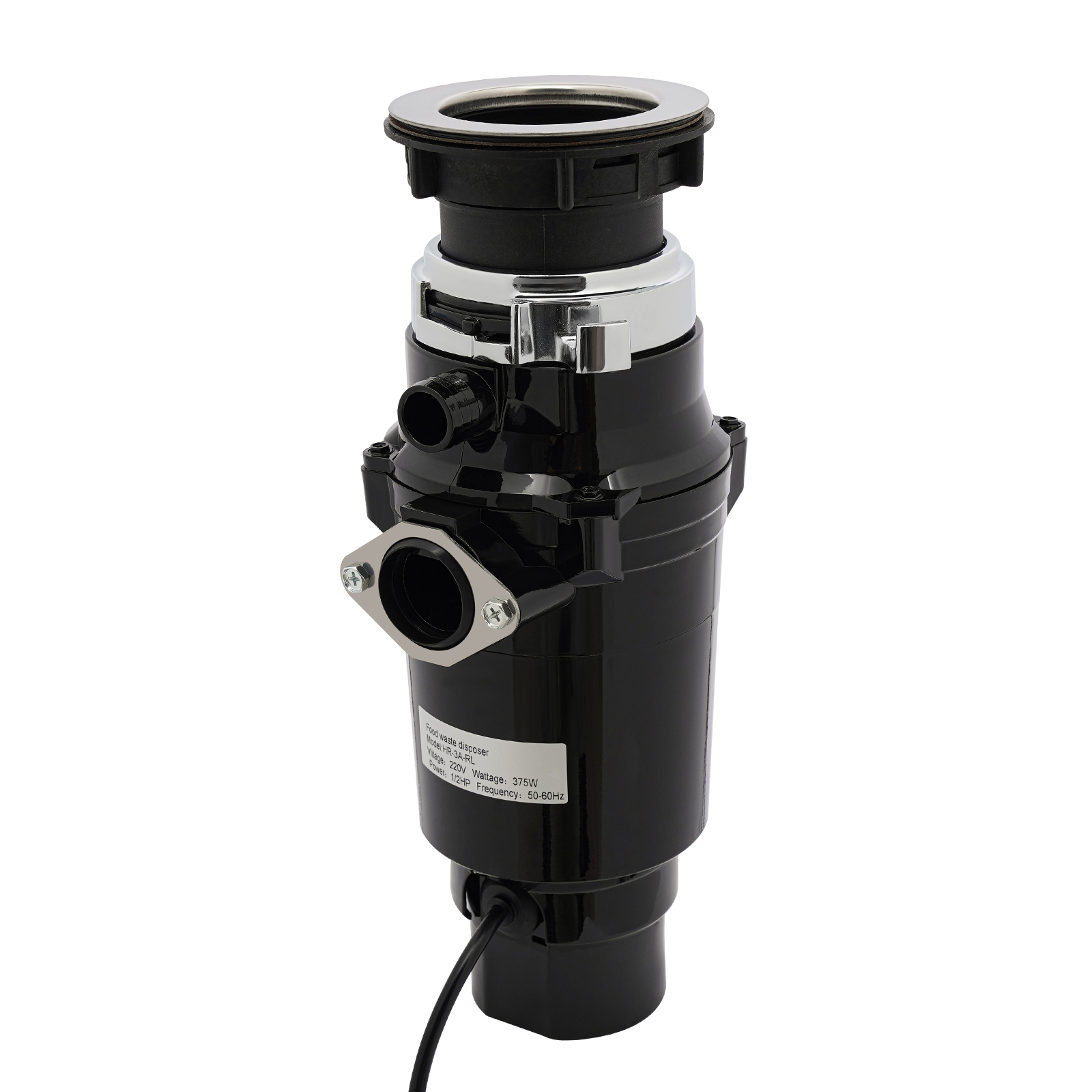 Food Garbage Disposal Food Waste Disposer Kitchen Sink Garbage Disposer (Black)