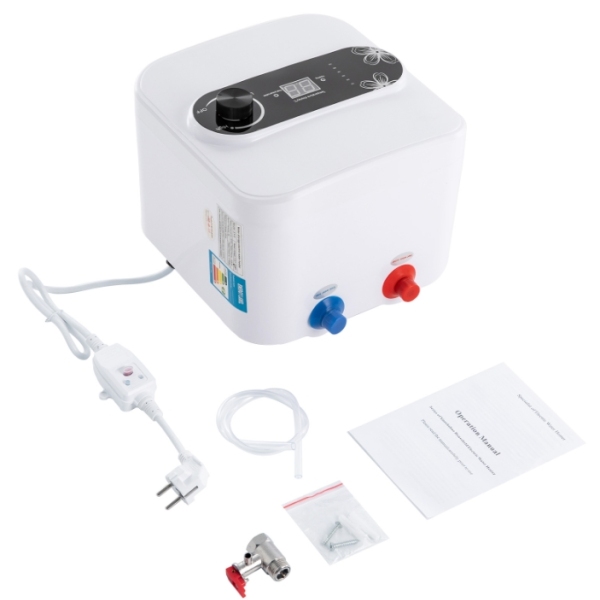 Mini Electric Tankless Water Heater 1500W 220V 8L with LED Temperature Indicator for Kitchen and Bathroom Quick Heating Mini Electric Tankless Water Heater 1500W 220V 8L with LED Temperature Indicator for Kitchen and Bathroom Quick Heating