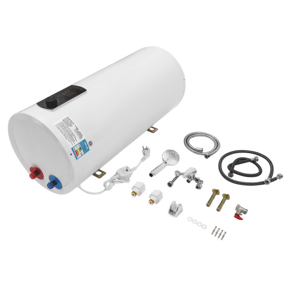 2KW 220V Electric Boiler Electric Storage Hot Water Spreader with Hand Shower 60L Electric Hot Water Heater Boiler Cylinder Storage Tank Heater 13.2gal