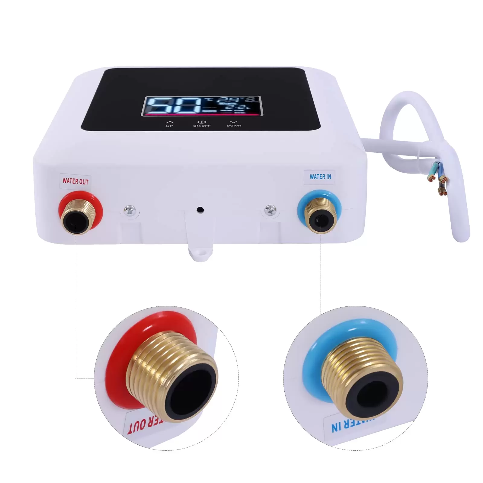 Mini Electric Water Heater 7500W Instantaneous Water Heater with LCD Display Under Counter Water Heater for Kitchen Bathroom and Washing Machine Black Mini Electric Water Heater 7500W Instantaneous Water Heater with LCD Display Under Counter Water Heater for Kitchen Bathroom and Washing Machine Black