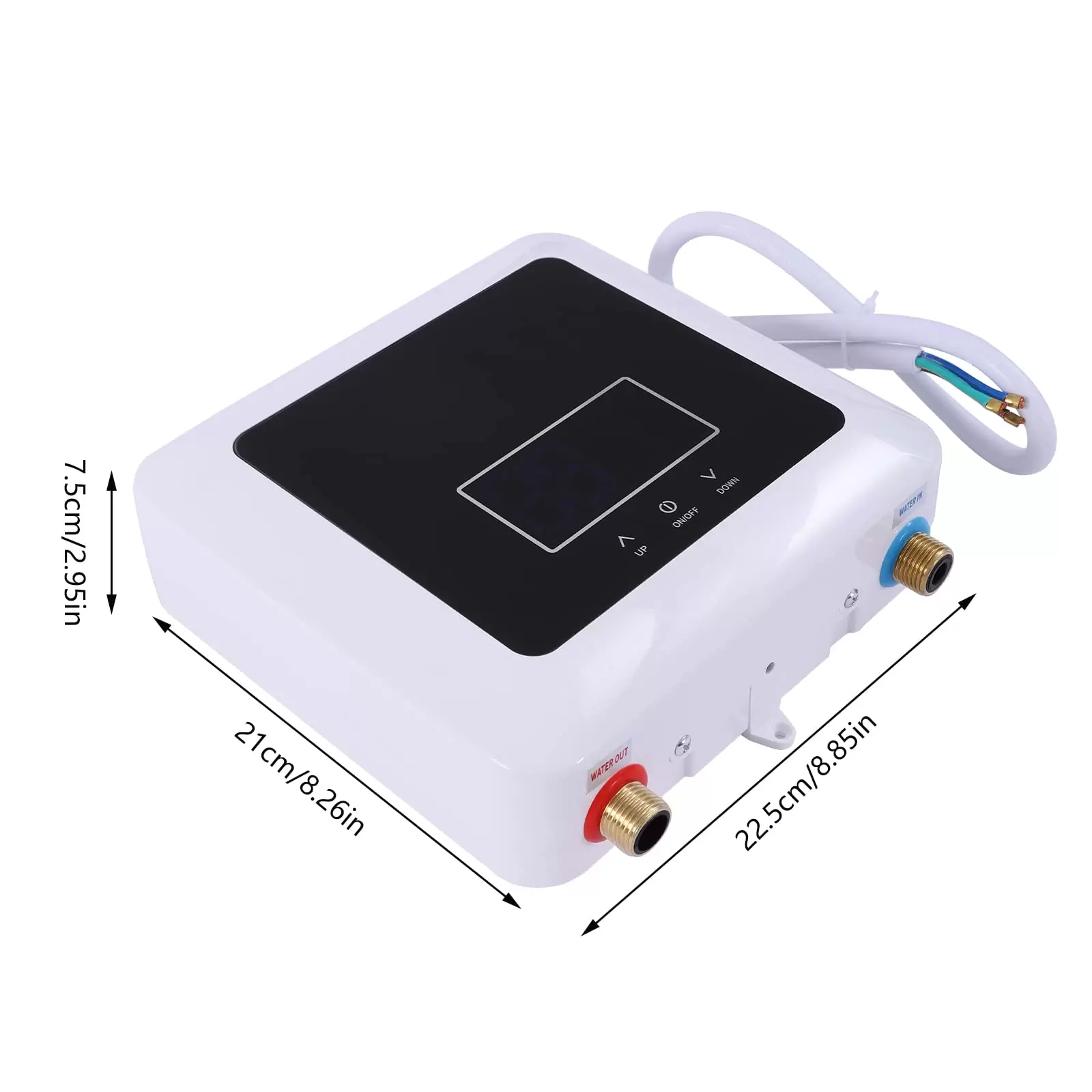Mini Electric Water Heater 7500W Instantaneous Water Heater with LCD Display Under Counter Water Heater for Kitchen Bathroom and Washing Machine Black Mini Electric Water Heater 7500W Instantaneous Water Heater with LCD Display Under Counter Water Heater for Kitchen Bathroom and Washing Machine Black
