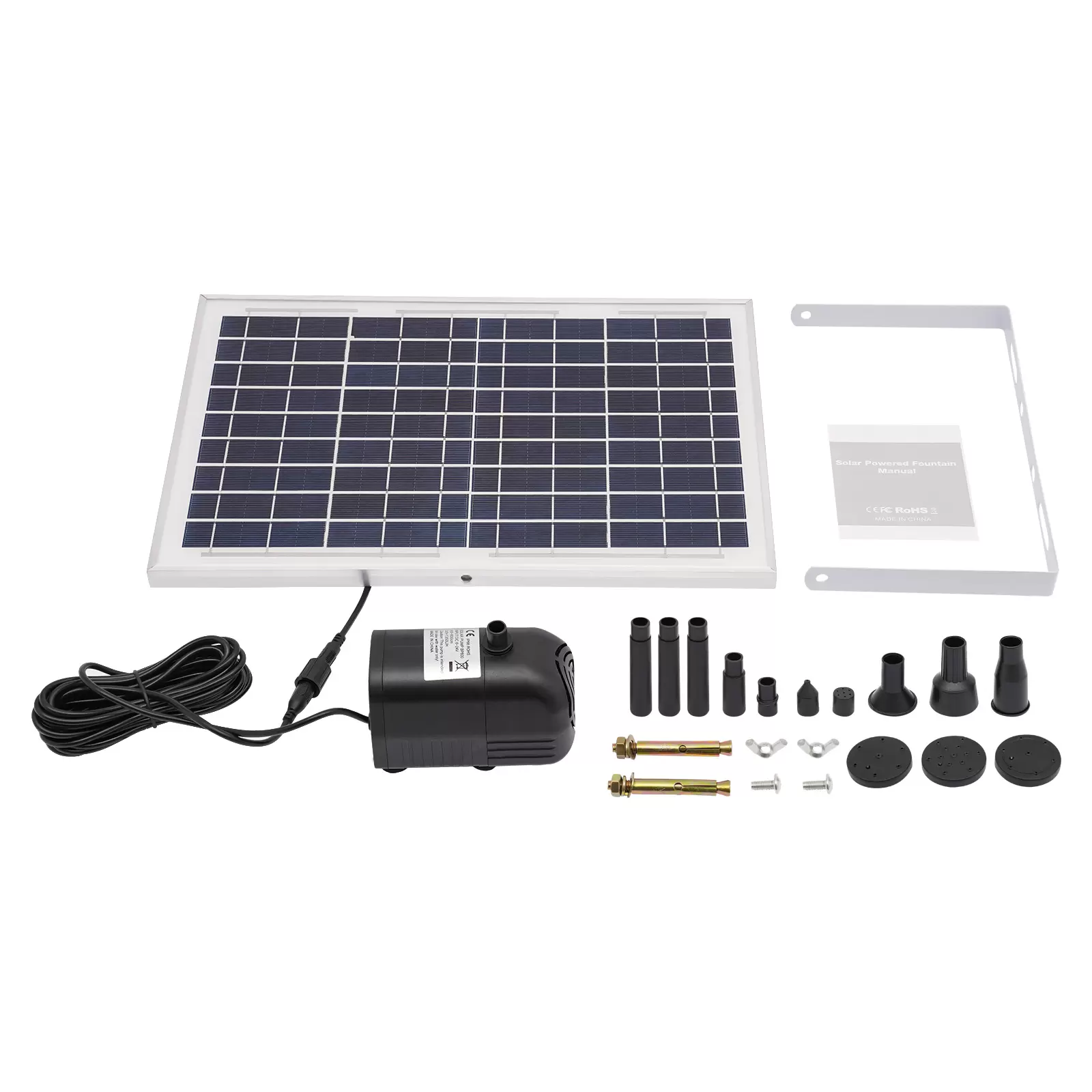 10W Solar Pond Pump Fountain Pump Fountain Garden Fountain Water Feature Fountain 1000L/H Solar Panel Powered Water Pump Garden Pool Pond