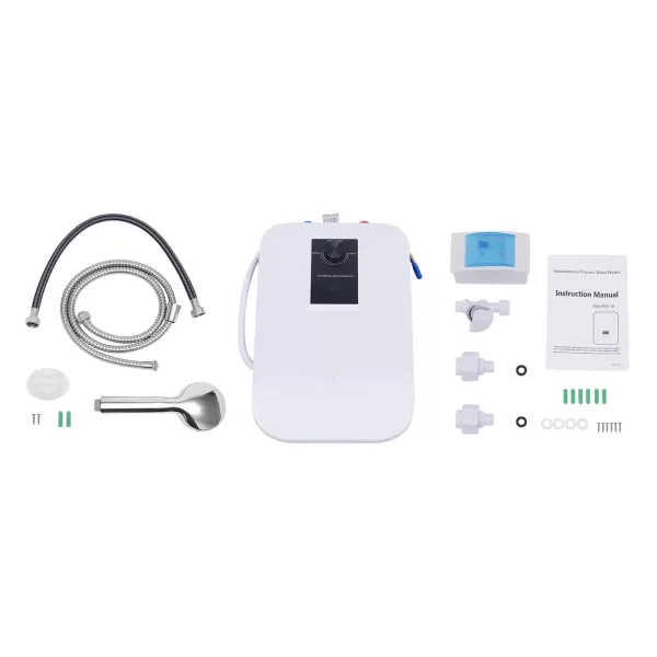 Mini Instant Kitchen Water Heater 6500W, Tankless Shower Water Heater 220V Mini Low Pressure Tank