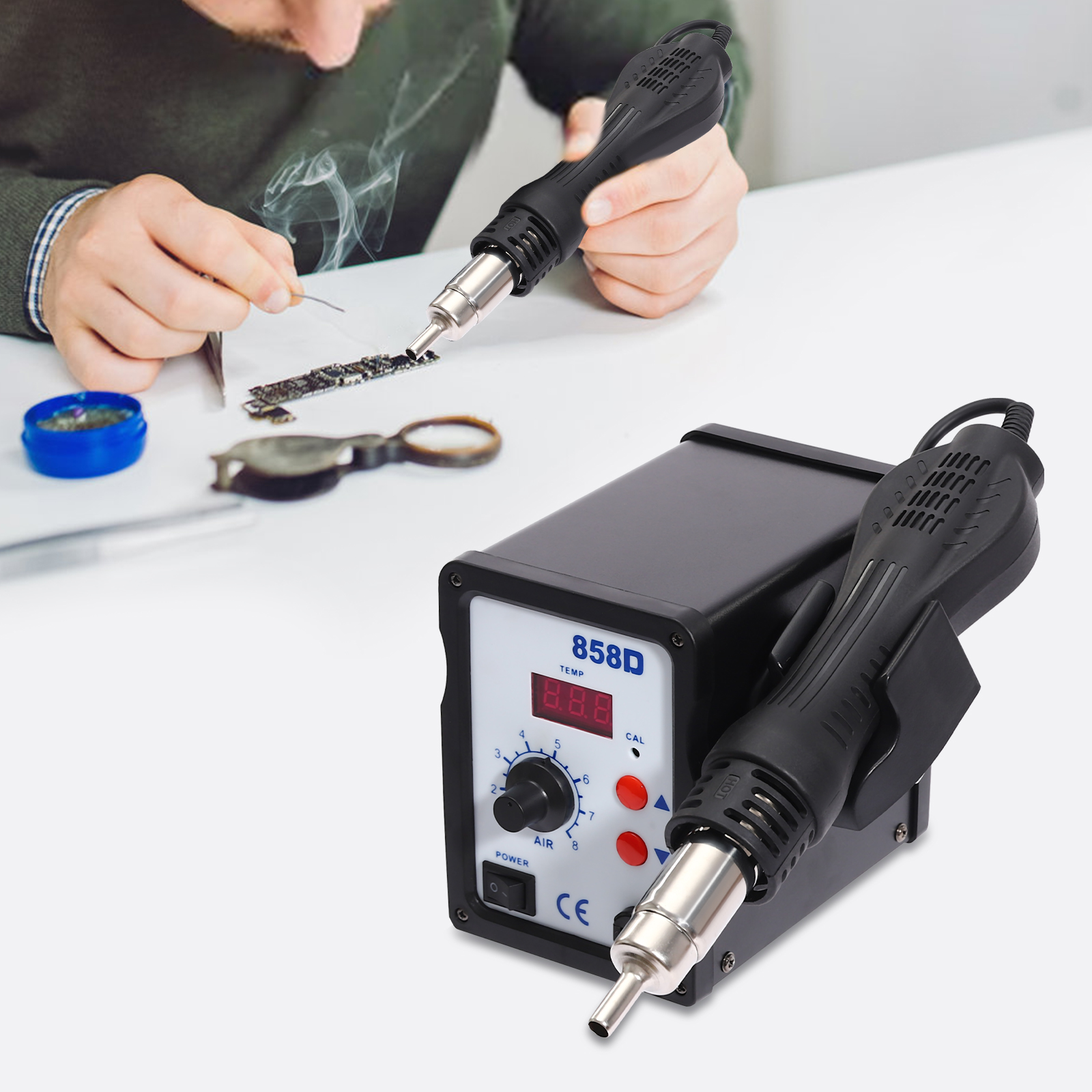 Digital Display Hot Air Gun with Adjustable Temperature, Portable Hot Air Gun, 700W