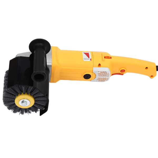 1400W Satin Machine Brush Machine Wooden Electric Satin Machine with a Maximum Speed of 3500r/min for Drawing Metal Surfaces Yellow Color