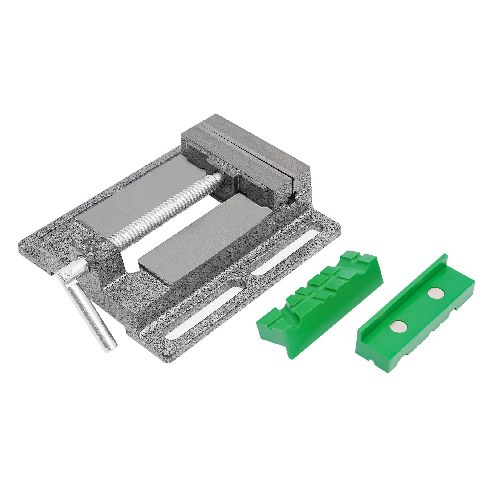 Tools Drill Press Vise Metal Drill Press Vice Workbench Drill Vise Clamp with 2 Pieces Magnetic Vise Pads Multi Grooved Pads Set (4 Inch)