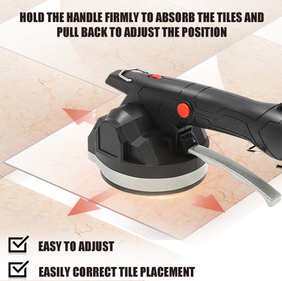 Tile machine, electric tile shaker with 130 mm suction cup, 6 adjustable speeds