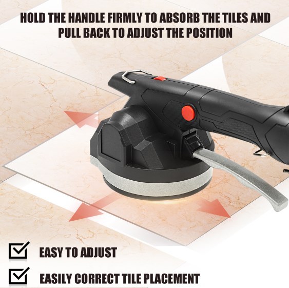 Tile machine, electric tile shaker with 130 mm suction cup, 6 adjustable speeds