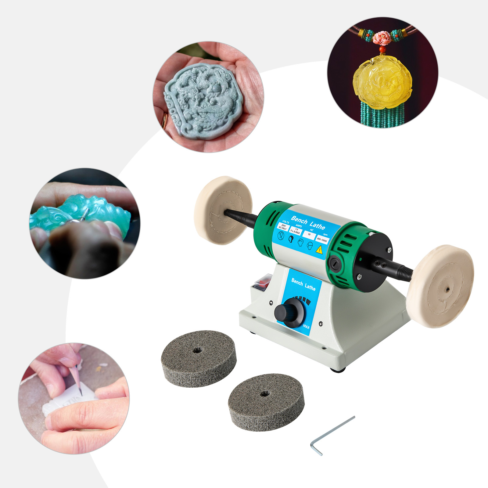 Table Polisher Polishing Machine Lathe Grinder Polishing Motor 10000 rpm/min 320W 220V Speed Polisher For Cutting Carving Drilling Grinding