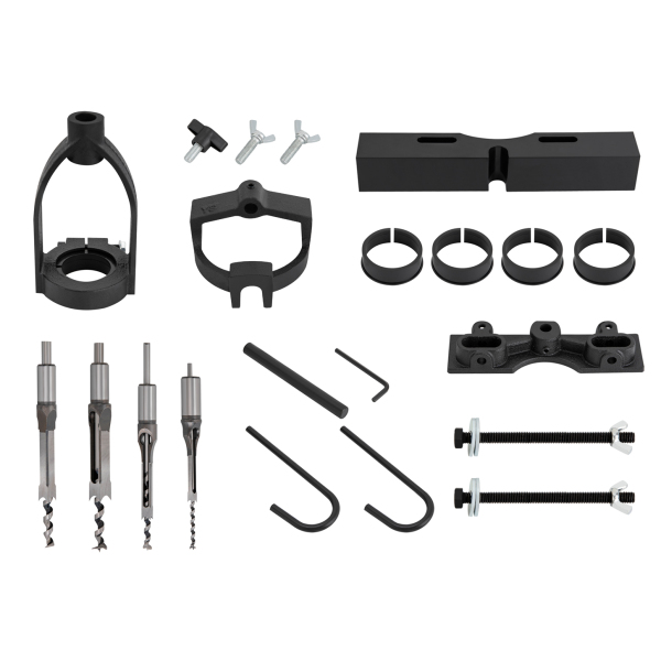 Mortising Attachment for Pressure Drill 4-Drill Chisel Set Model Mortising and Tenoning Tools Wood Working Mortising Attachment Set W/4 Chisels