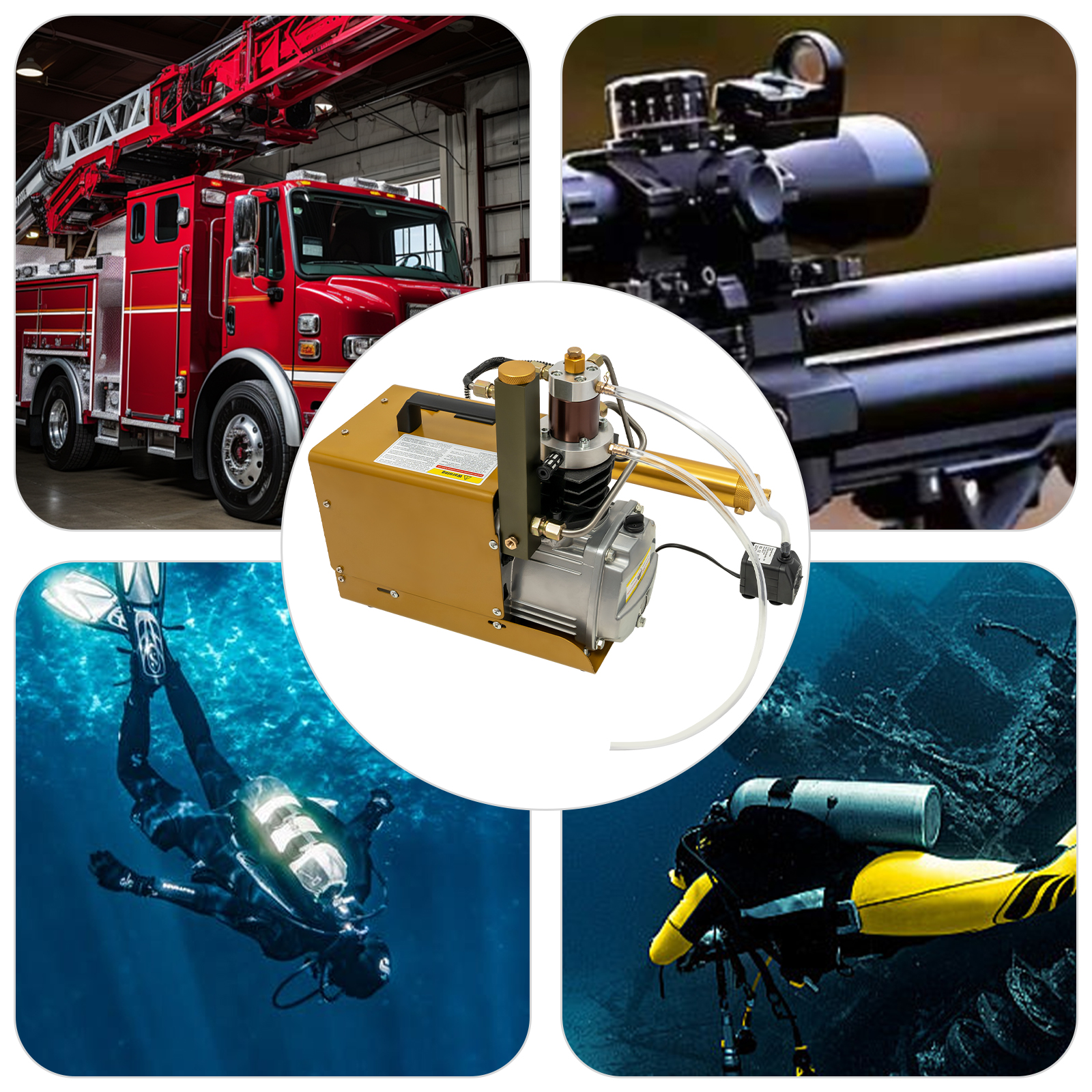 High-pressure Air Pump High Pressure Air Compressor Pump Electric Air Pump Suitable For Industrial Pipeline Testing 13.4*7.1*13.4in Yellow