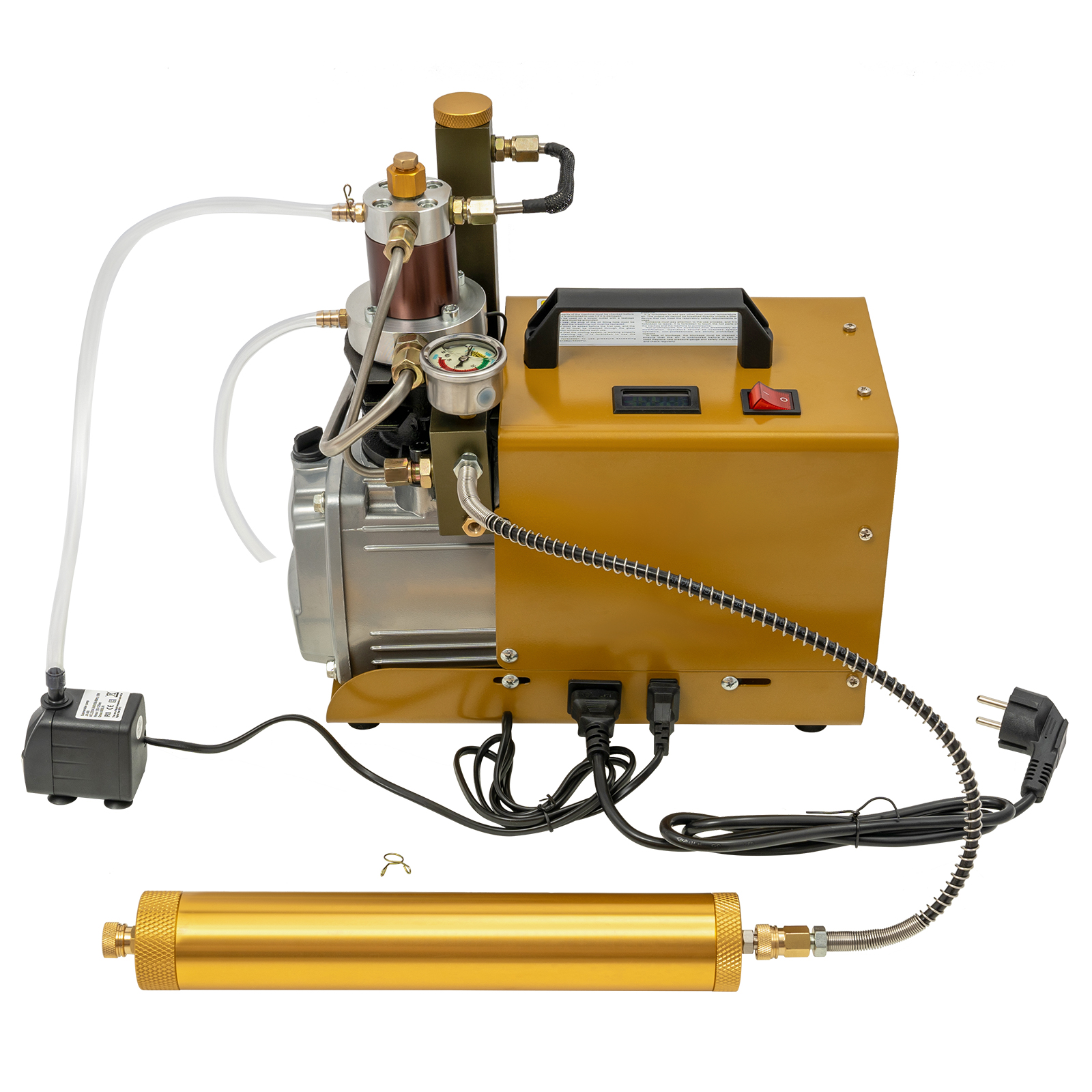High-pressure Air Pump High Pressure Air Compressor Pump Electric Air Pump Suitable For Industrial Pipeline Testing 13.4*7.1*13.4in Yellow