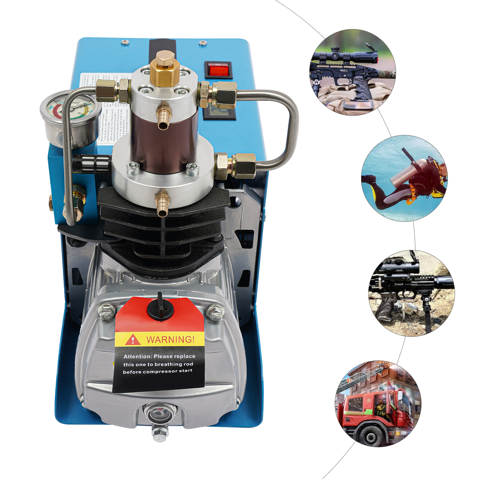 High Pressure Air Compressor Pump Electric Air Pump Air Compressor with Anti-slip Pads High Pressure Gas Pipe for Garages High Pressure Air Compressor Pump Electric Air Pump Air Compressor with Anti-slip Pads High Pressure Gas Pipe for Garages