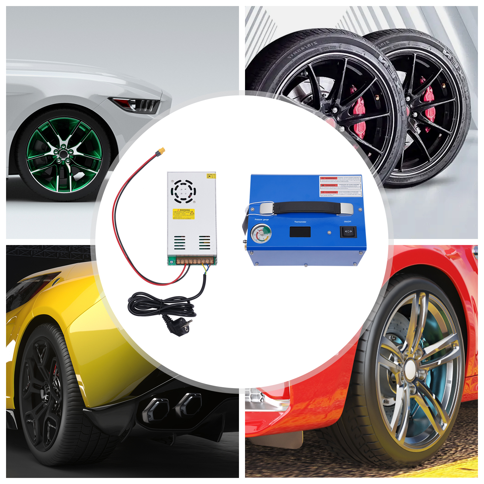 4500psi PCP Air Pump Compressor High Pressure 30mpa/300bar 250w Pump With Transformer 9.5*6.7*5.5inch Used In Diving Cylinders
