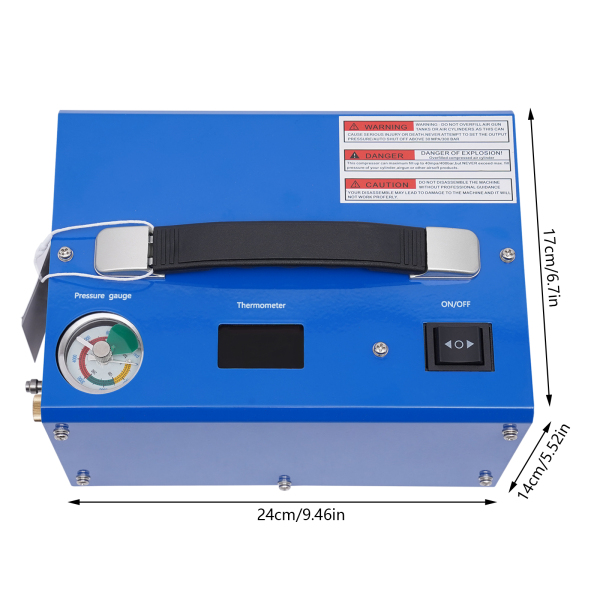 4500psi PCP Air Pump Compressor High Pressure 30mpa/300bar 250w Pump With Transformer 9.5*6.7*5.5inch Used In Diving Cylinders