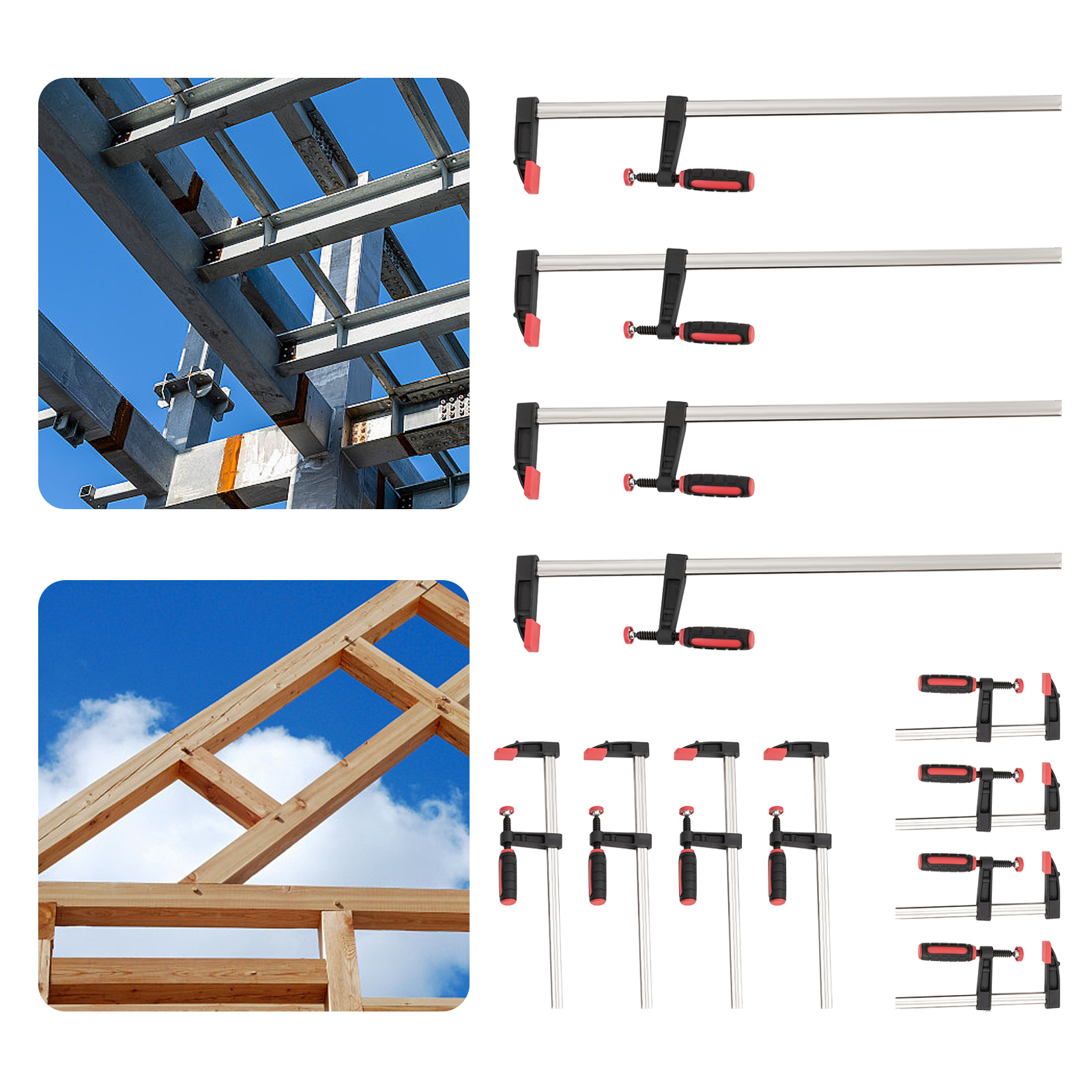 12 Bar clamps F-shaped Bar Clamps F-shaped Woodworking Clamps For Gluing Clamping And Securing Furniture Metalworking Black 12 Bar clamps F-shaped Bar Clamps F-shaped Woodworking Clamps For Gluing Clamping And Securing Furniture Metalworking Black