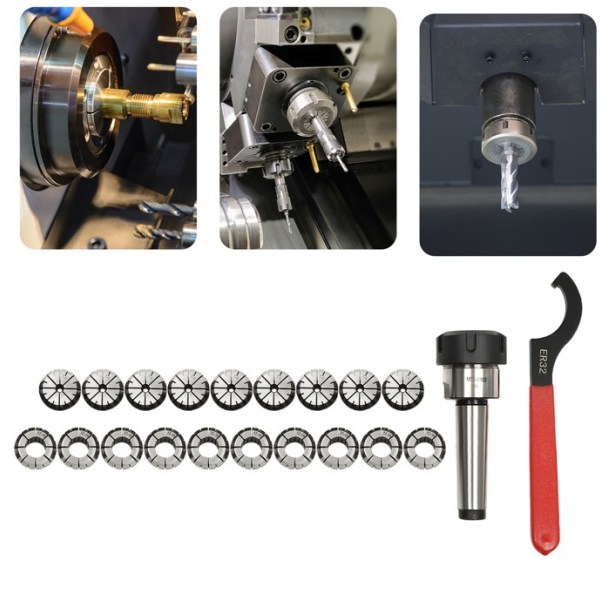 Set of 18 ER32 Collets 2-20mm ER32 Wrench MT3 Shank with Aluminum Alloy Carrying Case Engraving Machine BOX Aluminum Alloy Spring Steel Set of 18 ER32 Collets 2-20mm ER32 Wrench MT3 Shank with Aluminum Alloy Carrying Case Engraving Machine BOX Aluminum Alloy Spring Steel