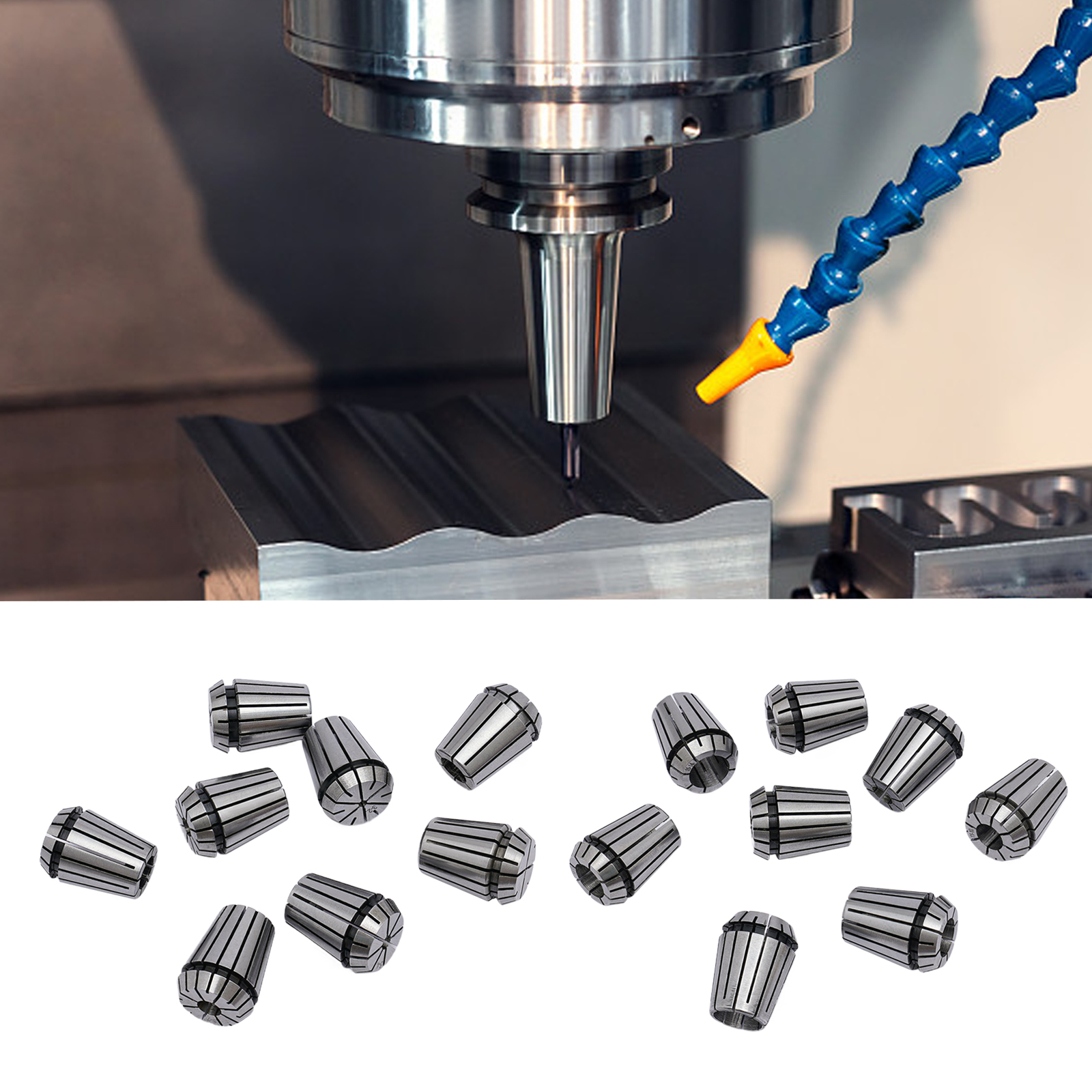 16PC ER25 Milling Spring Collet, 1-16mm CNC Drill Milling Machine Chuck Chuck, Clamping range: 1-16mm, Silver 16PC ER25 Milling Spring Collet, 1-16mm CNC Drill Milling Machine Chuck Chuck, Clamping range: 1-16mm, Silver