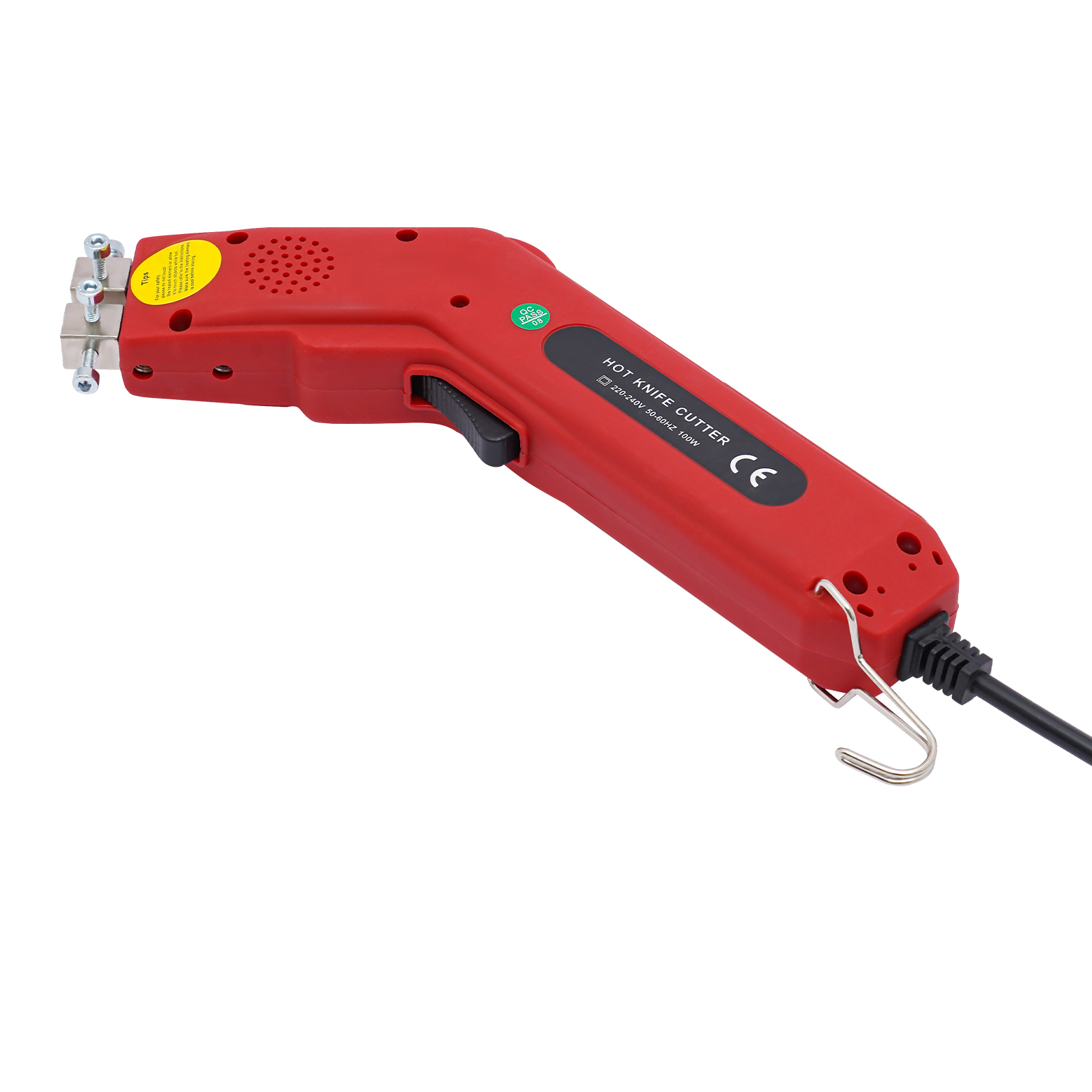 100W Fabric Rope Cutter Professional Electric Heat Sealer Cutter with Adjustable Power 220-240V 9.8*1.3*2in Used Both Indoors Red