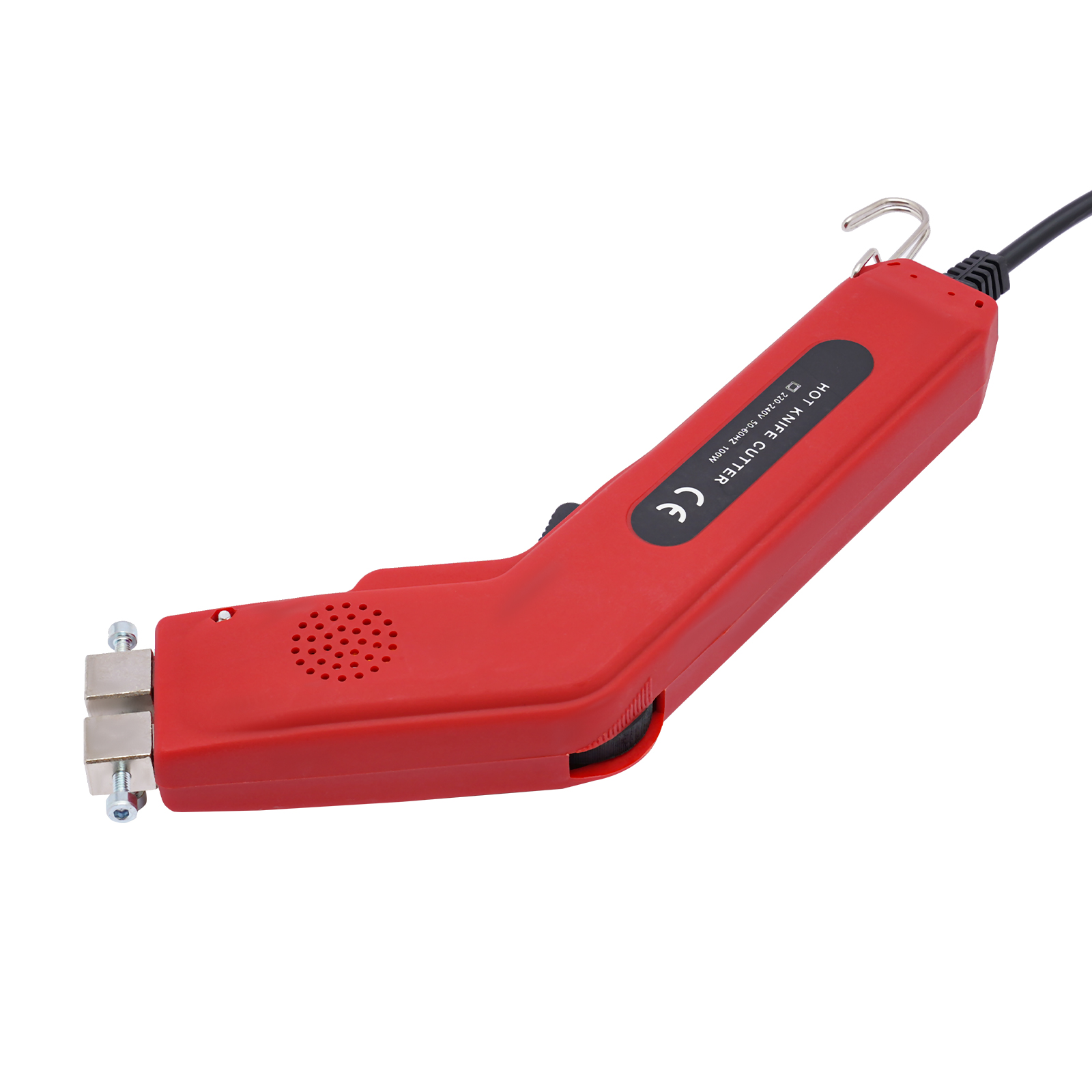100W Fabric Rope Cutter Professional Electric Heat Sealer Cutter with Adjustable Power 220-240V 9.8*1.3*2in Used Both Indoors Red
