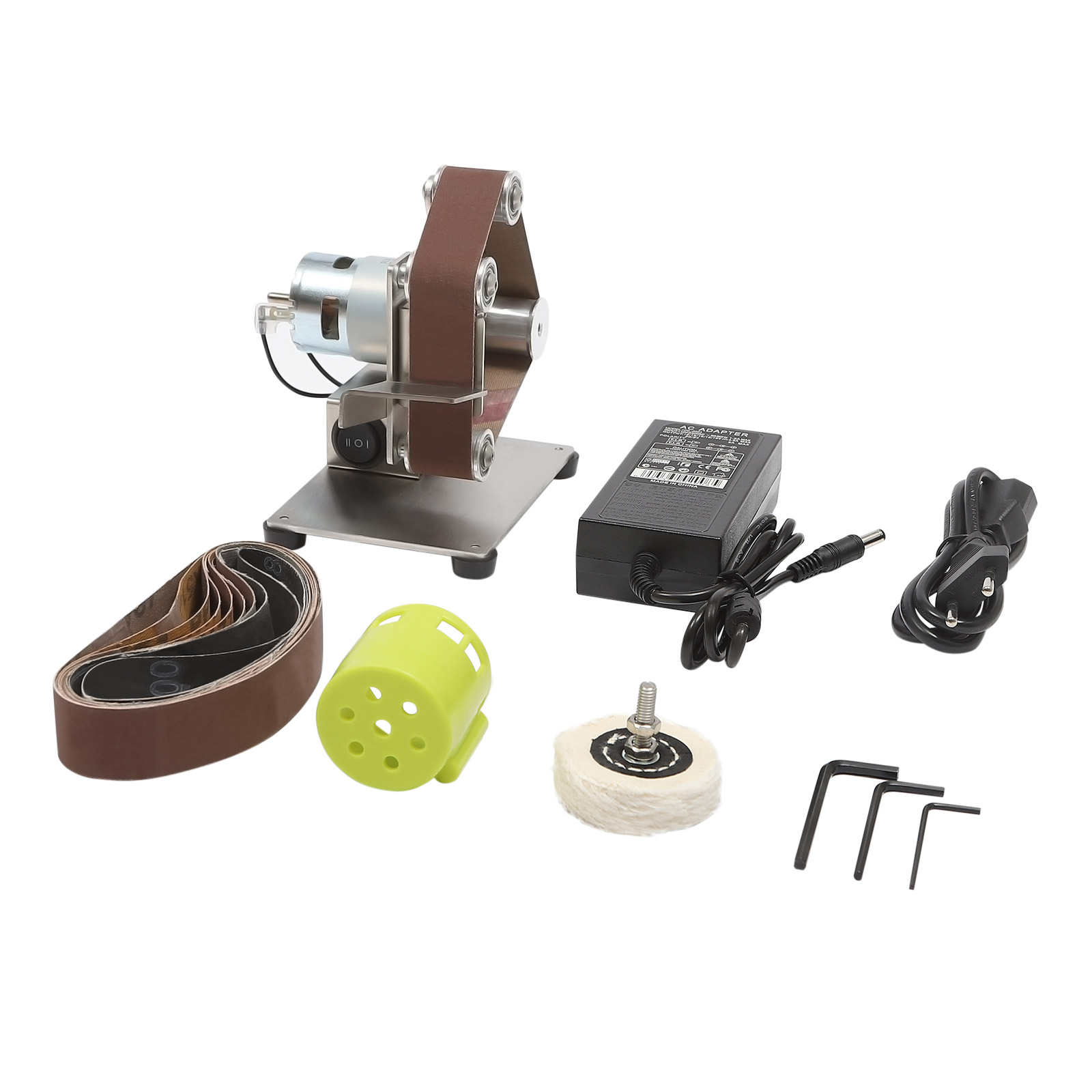 CNCEST Mini Belt Sander with 10 Sanding Belts 150W Max10000RPM DIY Polishing Machine Grinder 7-Speed Adjustable Power Supply 3pcs Wrench CNCEST Mini Belt Sander with 10 Sanding Belts 150W Max10000RPM DIY Polishing Machine Grinder 7-Speed Adjustable Power Supply 3pcs Wrench