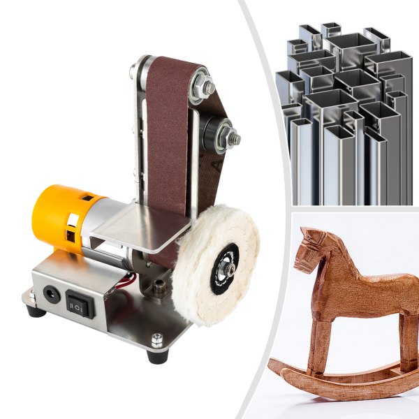 Mini Belt Sander Electric Bench Grinder Sanding Machine Table Top Grinder Polisher Suitable For Metal Grinding DIY Woodworking Knife Making Jewelry Making