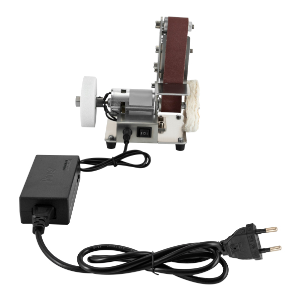 Mini Belt Sander Electric Bench Grinder Sanding Machine Table Top Grinder Polisher Suitable For Metal Grinding DIY Woodworking Knife Making Jewelry Making