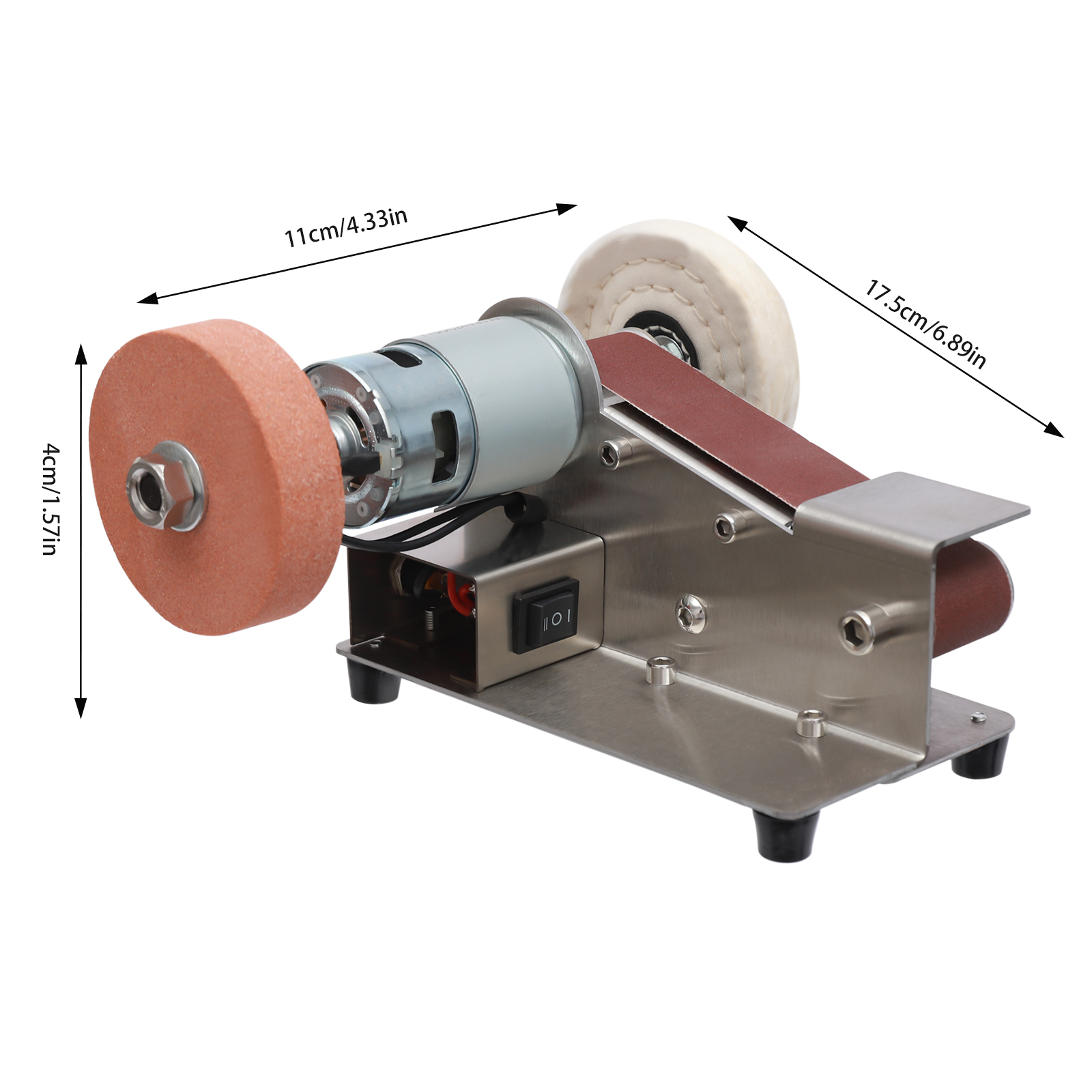 Electric Belt Sander, Small Belt Sander, 7-Stage Adjustable Polisher for Polishing Aluminum, Amber, Ceramics, Glass, Jewelry
