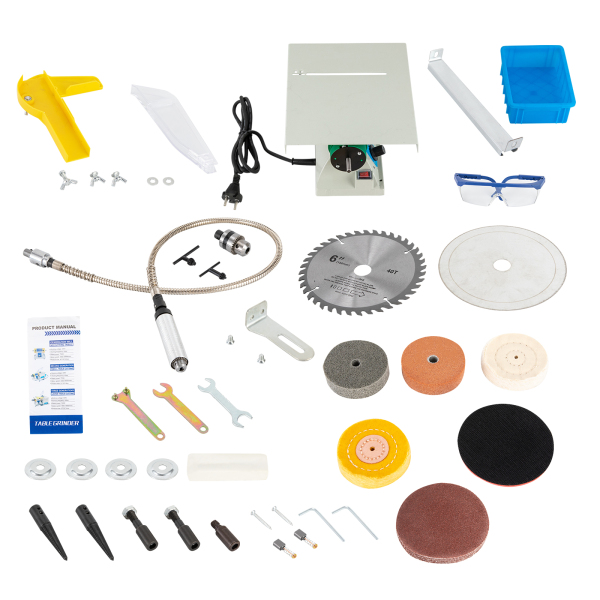 Mini Table Saw, Jewelry Polisher with Flexible Shaft, Multifunctional Metal Polishing Sander, 10,000Rpm 750W