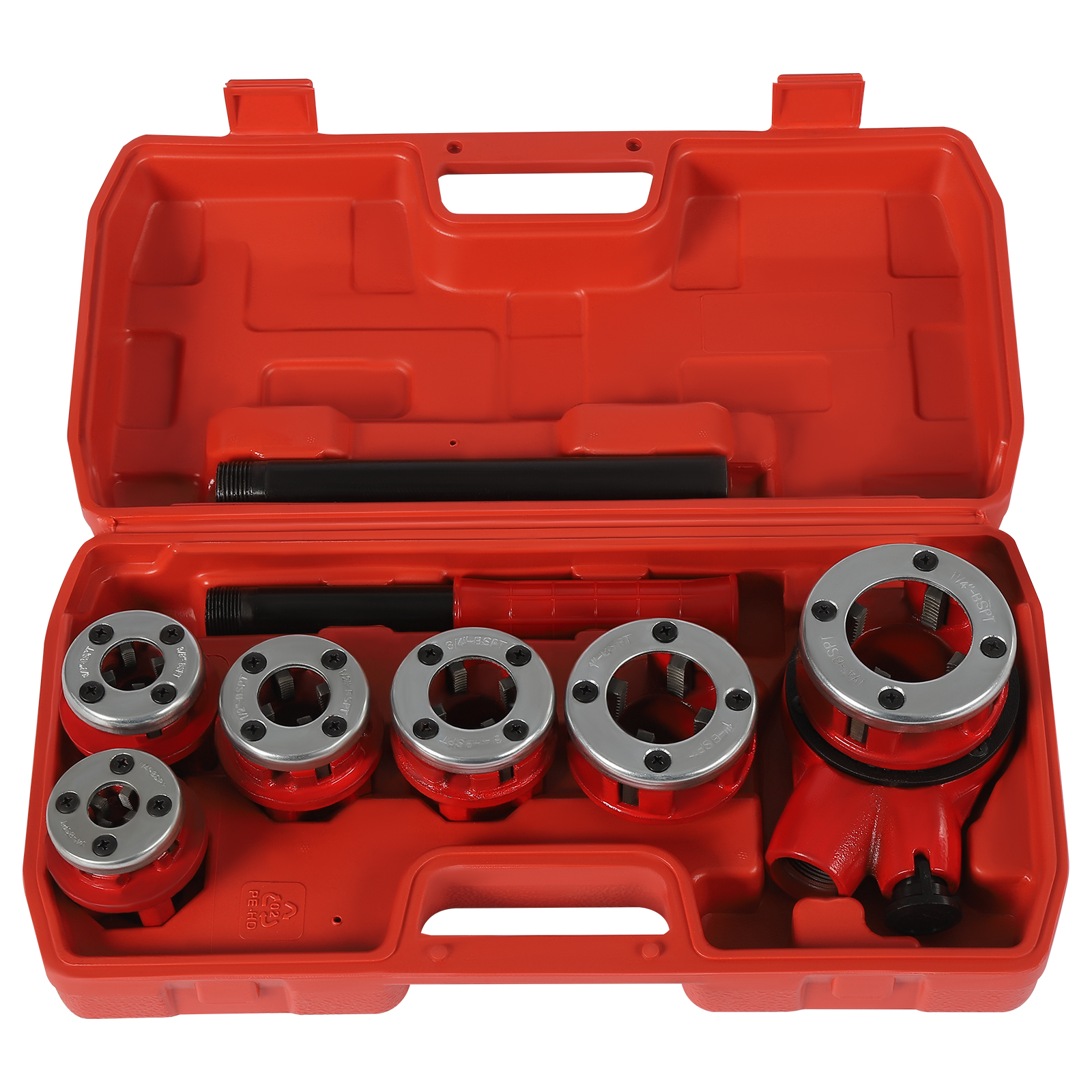 Pipe Threader Kit with Ratchet Pipe Threader Kit for Plumbers with 6 Dies and Storage Case For Galvanized Pipes PPR Pipes Copper Pipes