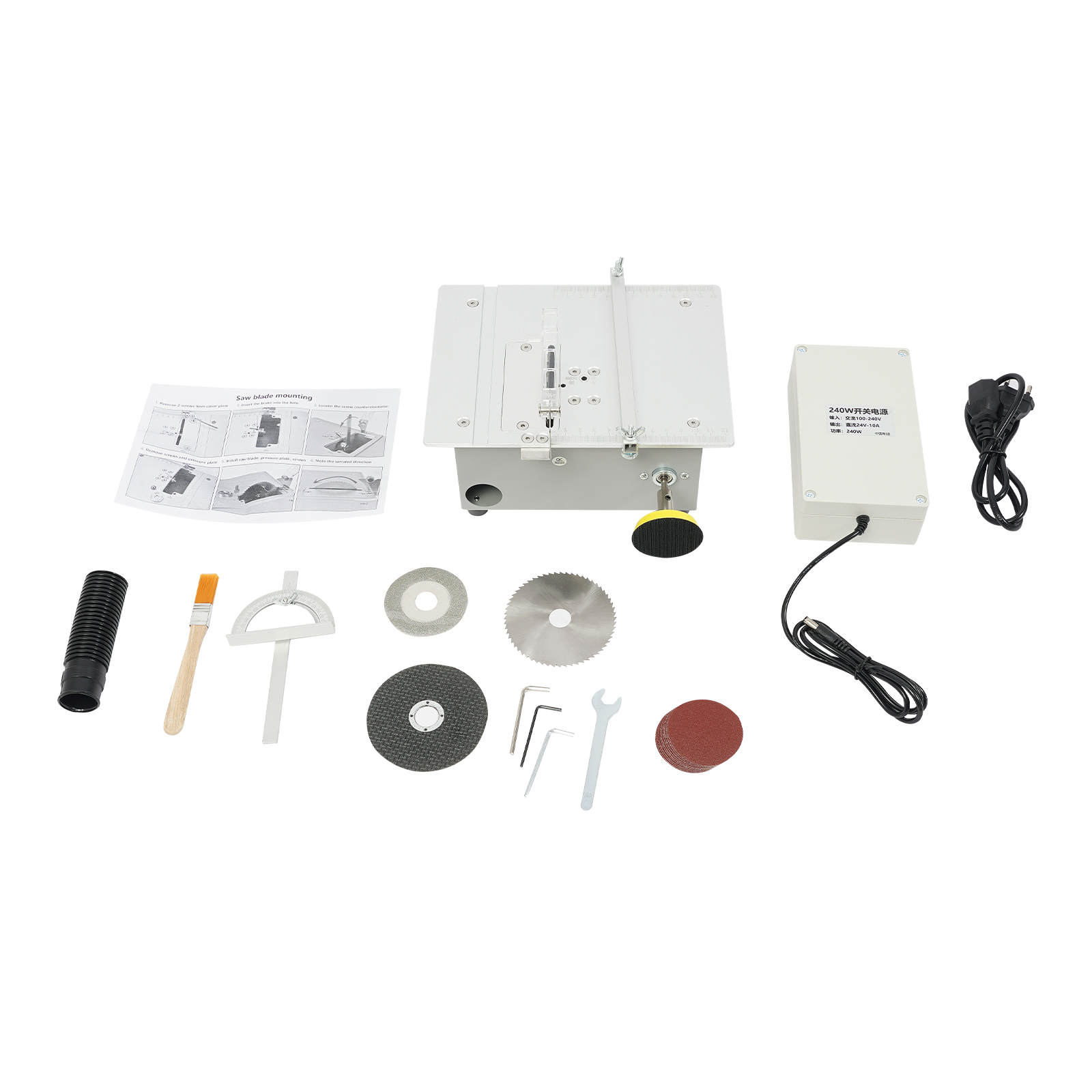 240W Mini Table Saw, Table Saw, High Power Desktop Mini Multifunctional Table Saw for Modeling, Handicraft Workshop 240W Mini Table Saw, Table Saw, High Power Desktop Mini Multifunctional Table Saw for Modeling, Handicraft Workshop
