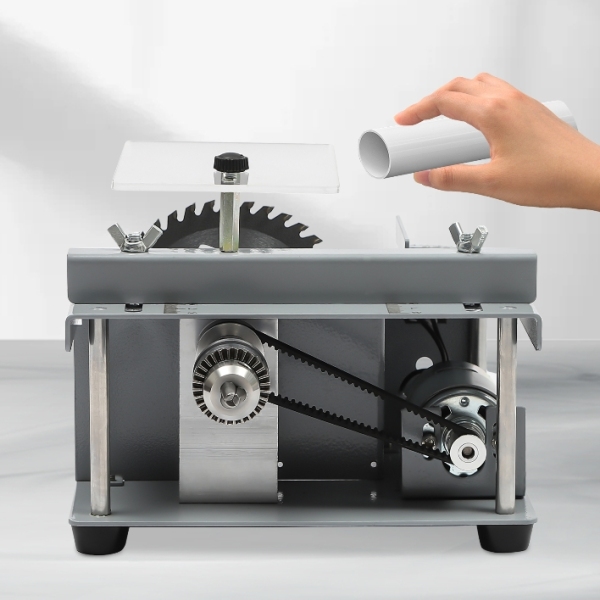 CNCEST Mini Table Saw Woodworking Bench Saw DIY Cutting Tool Table Saw Set 10000rpm Used In Homes DIY Studios Silver