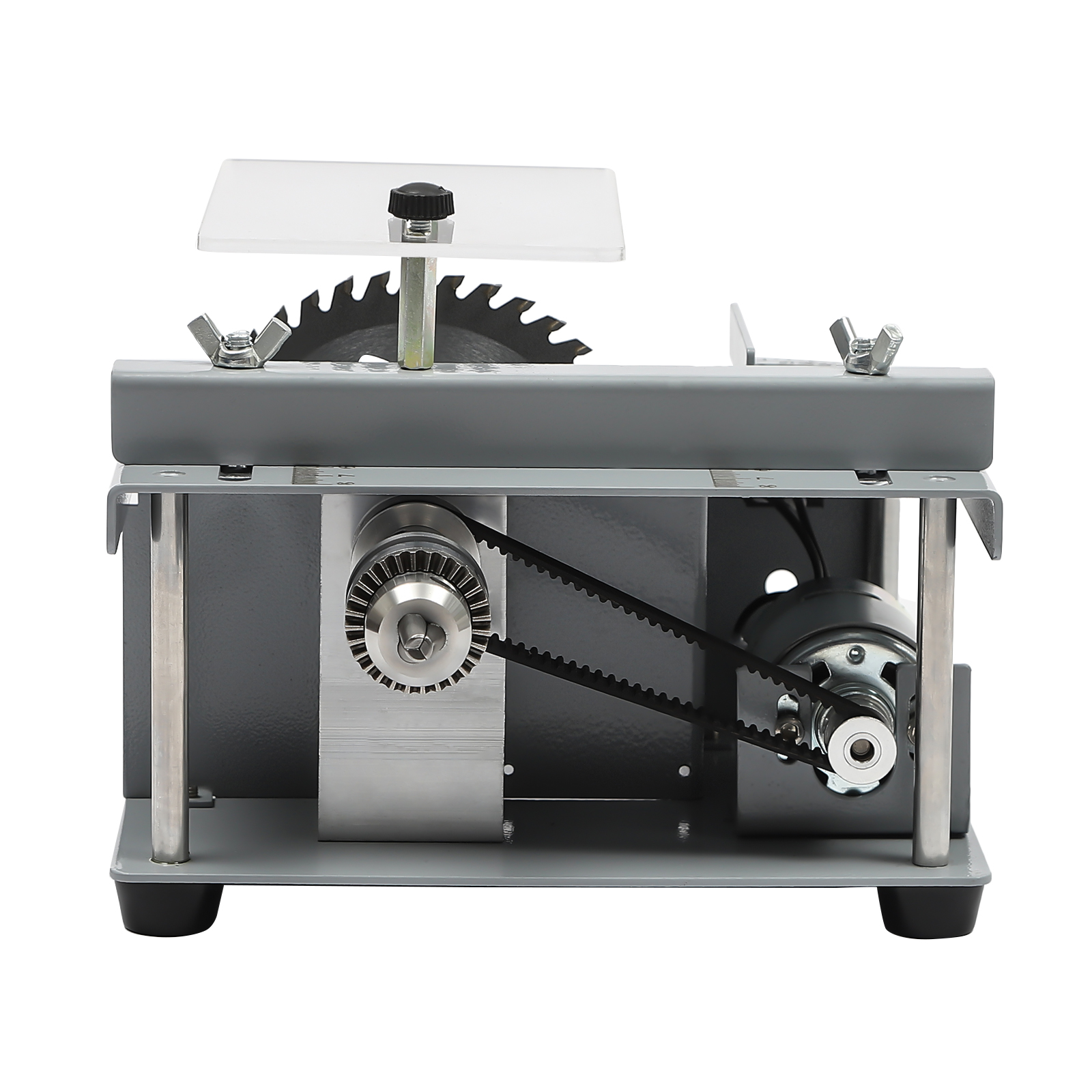 CNCEST Mini Table Saw Woodworking Bench Saw DIY Cutting Tool Table Saw Set 10000rpm Used In Homes DIY Studios Silver