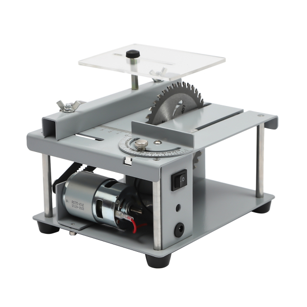 CNCEST Mini Table Saw Woodworking Bench Saw DIY Cutting Tool Table Saw Set 10000rpm Used In Homes DIY Studios Silver