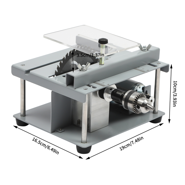 CNCEST Mini Table Saw Woodworking Bench Saw DIY Cutting Tool Table Saw Set 10000rpm Used In Homes DIY Studios Silver