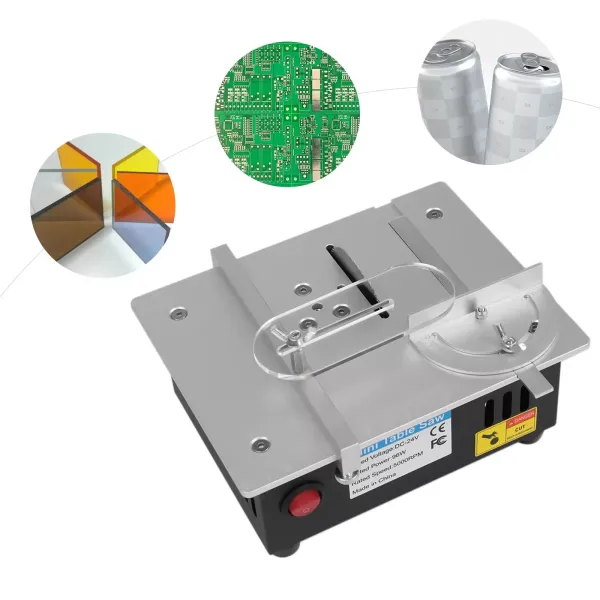 Mini Hobby Desktop Sawing Machine Woodworking Desktop Sawing Machine DIY Model Craft Cutting Tool Adjustable Power Blade