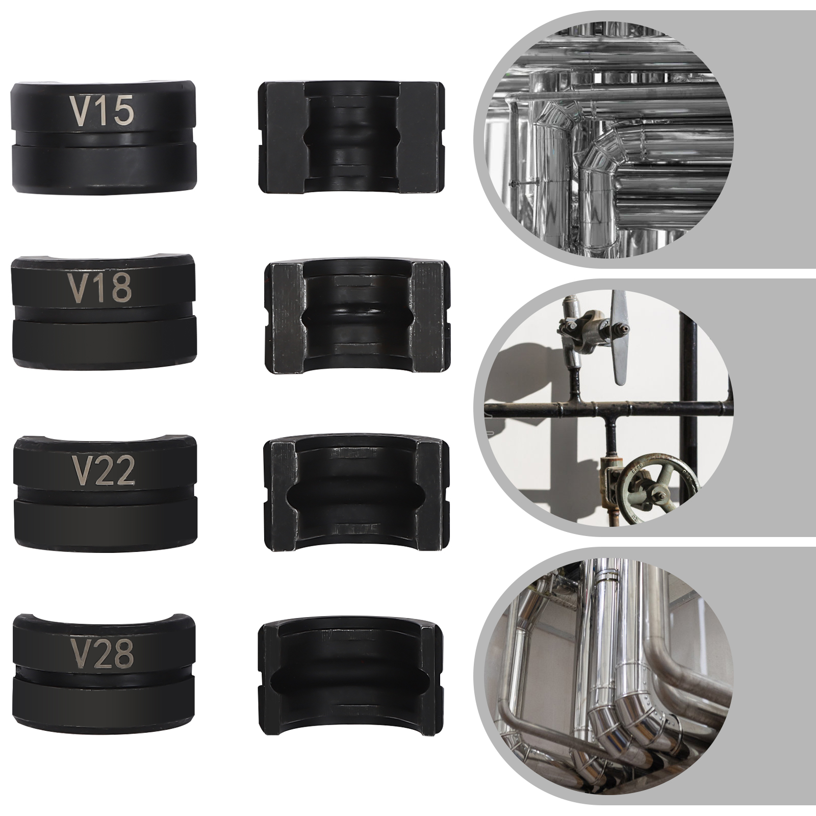 V15/18/22/28 Crimping Dies, Press Jaws for Pipe Crimping Pliers, Crimping Pliers Pipe Press Jaw Set