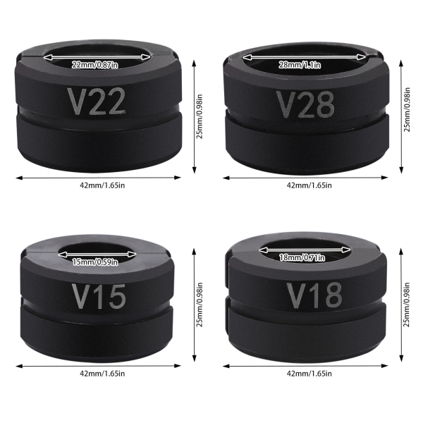 V15/18/22/28 Crimping Dies, Press Jaws for Pipe Crimping Pliers, Crimping Pliers Pipe Press Jaw Set